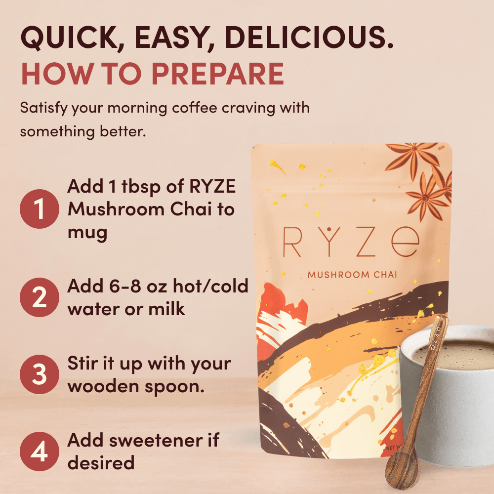 Mushroom Chai (20 Servings) - Morning Routine Ready