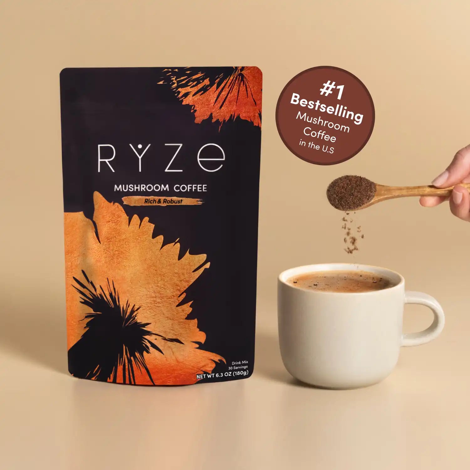 Mushroom Coffee Dark Roast (30 Servings) - RYZE Daily