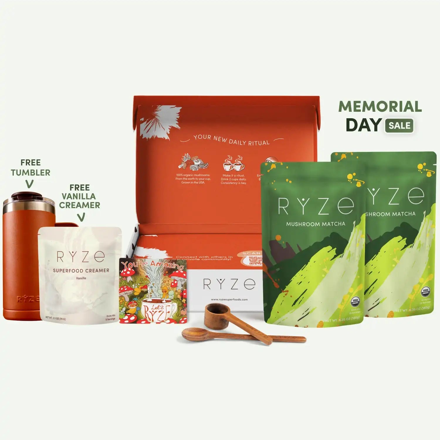 Mushroom Matcha Starter Kit (60 Servings) - Your Superfood Cup