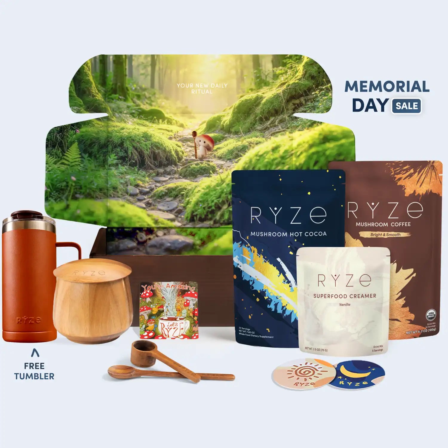 RYZE Ritual Set (Cocoa + Coffee) - Daily Mushroom Coffee