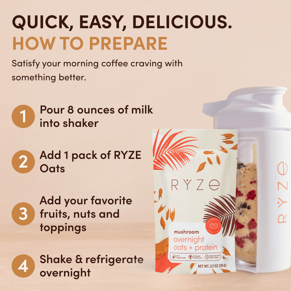 Mushroom Overnight Oats (14 Servings) - Start with RYZE