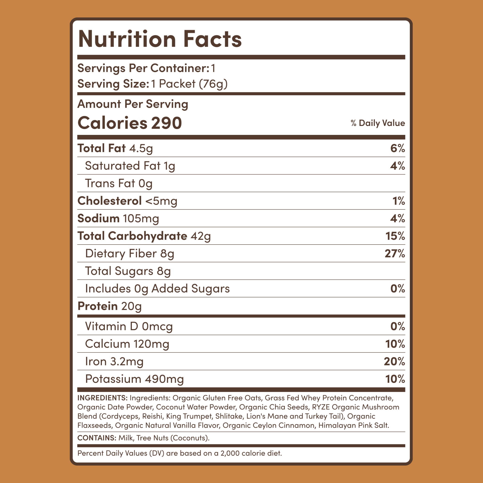 Mushroom Overnight Oats (14 Servings) - Start with RYZE